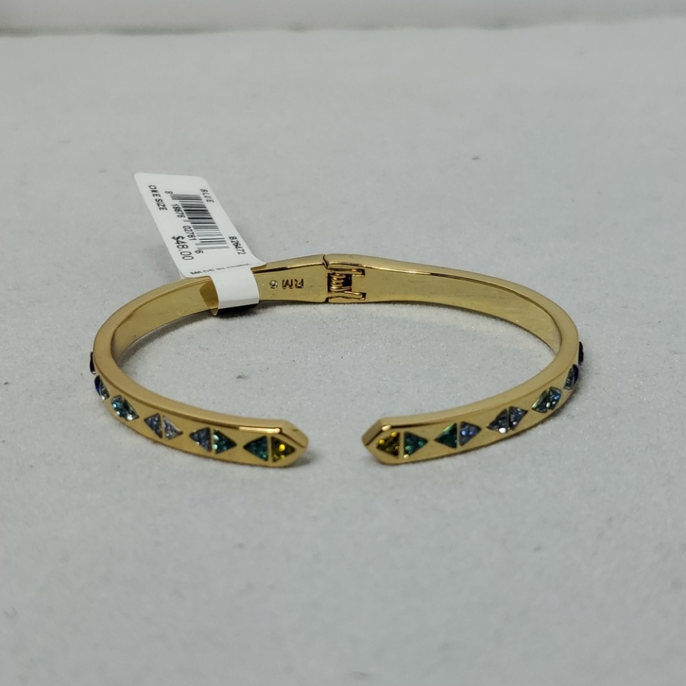 Rebecca minkoff gold multi stone open bracelet